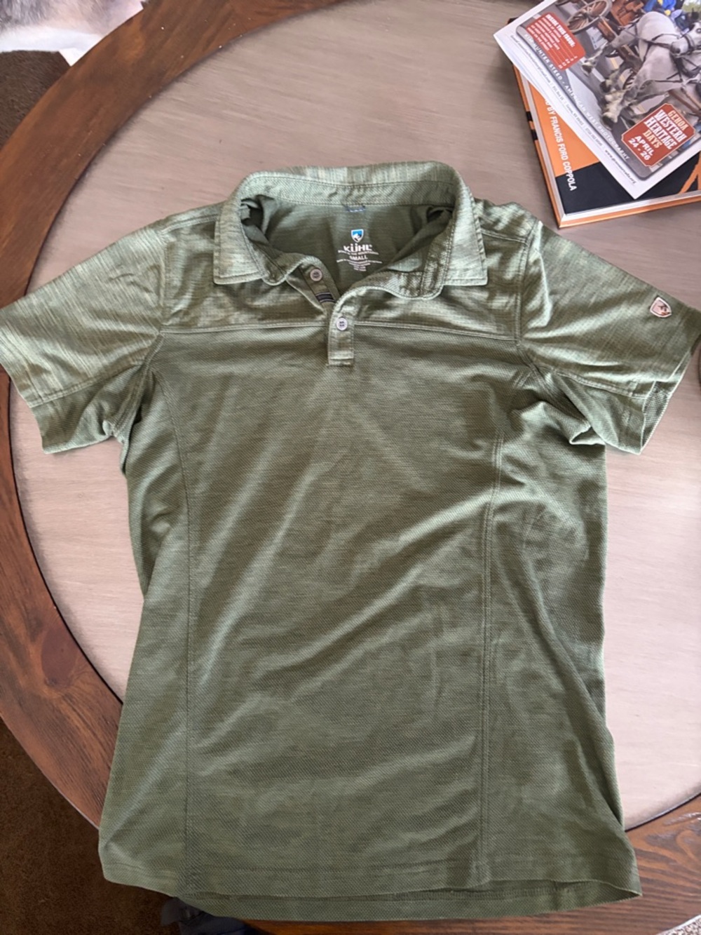 Women’s Kuhl Mountain Collard Shirt Green Sz S